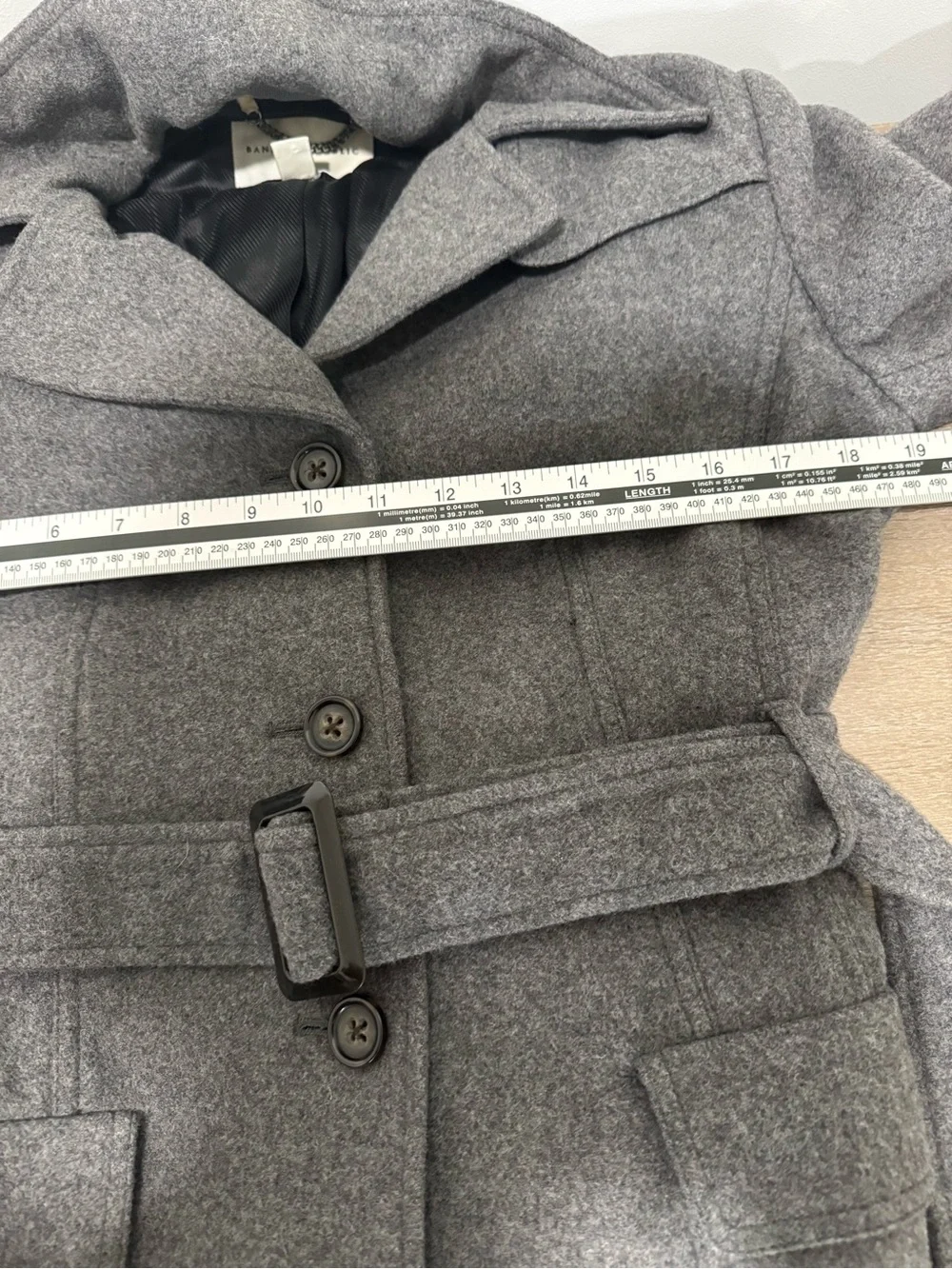 Banana Republic Gray Belted Trench Coat | Very Good Condition